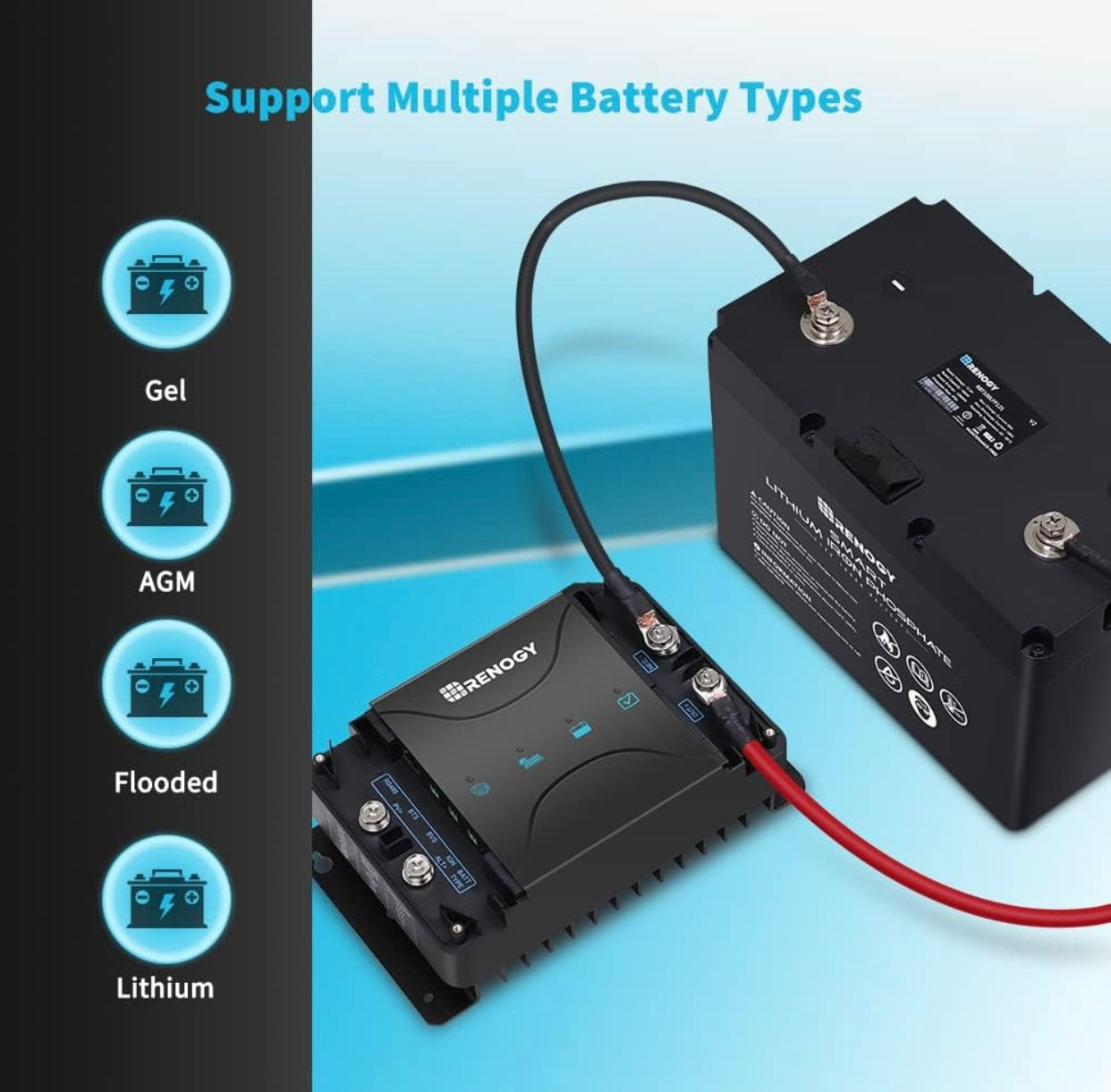 Renogy 30 Amp MPPT Charge وحدة تحكم شحن الطاقة الشمسية
