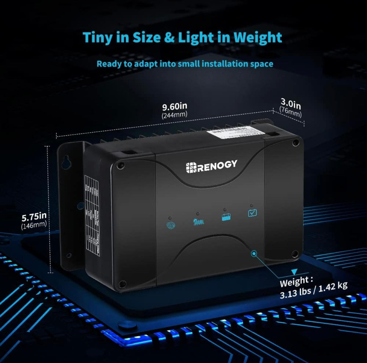 Renogy 30 Amp MPPT Charge وحدة تحكم شحن الطاقة الشمسية