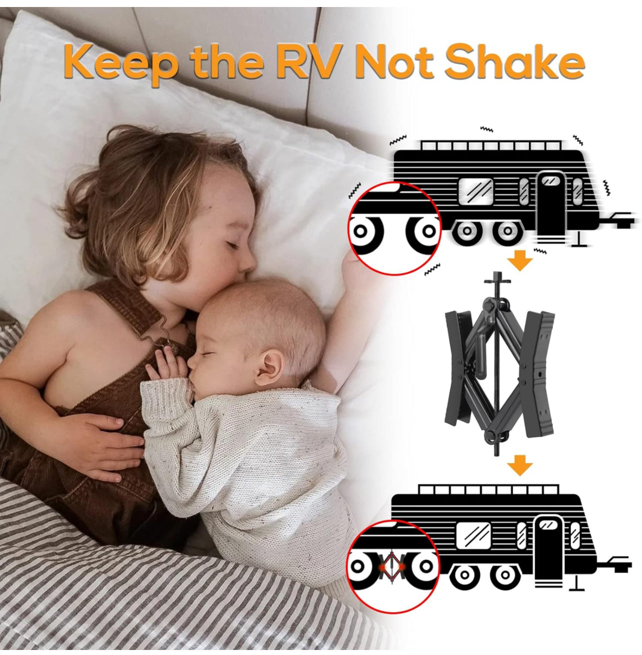 RV Wheel Chock Stabilizer 2 Set مثبت العجلات