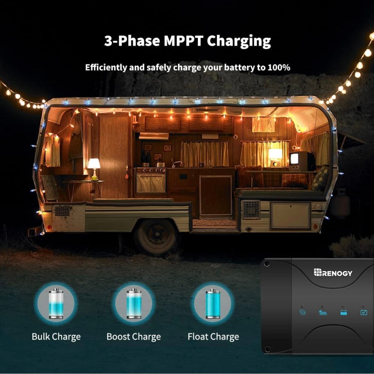 Renogy 30 Amp MPPT Charge وحدة تحكم شحن الطاقة الشمسية