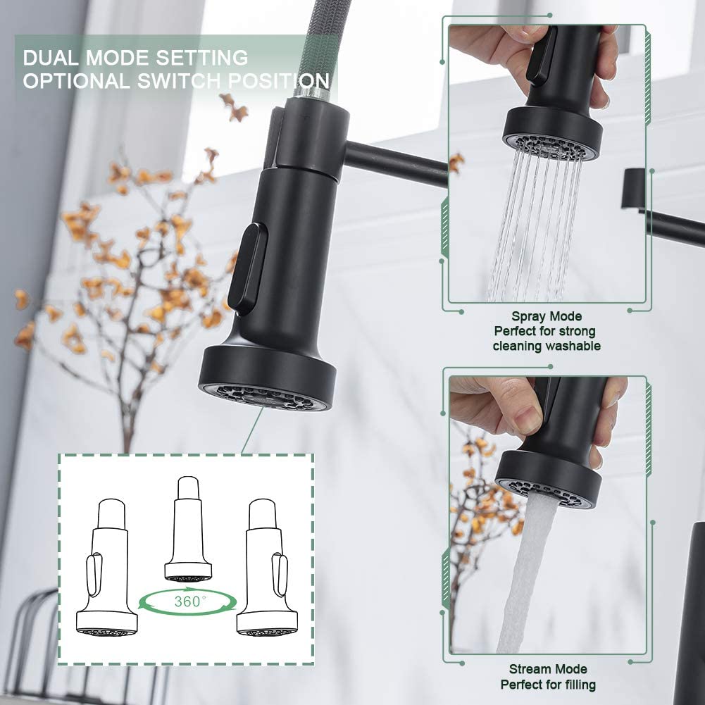 Kitchen Faucets Stainless Steel Matte Black خلاط المطبخ