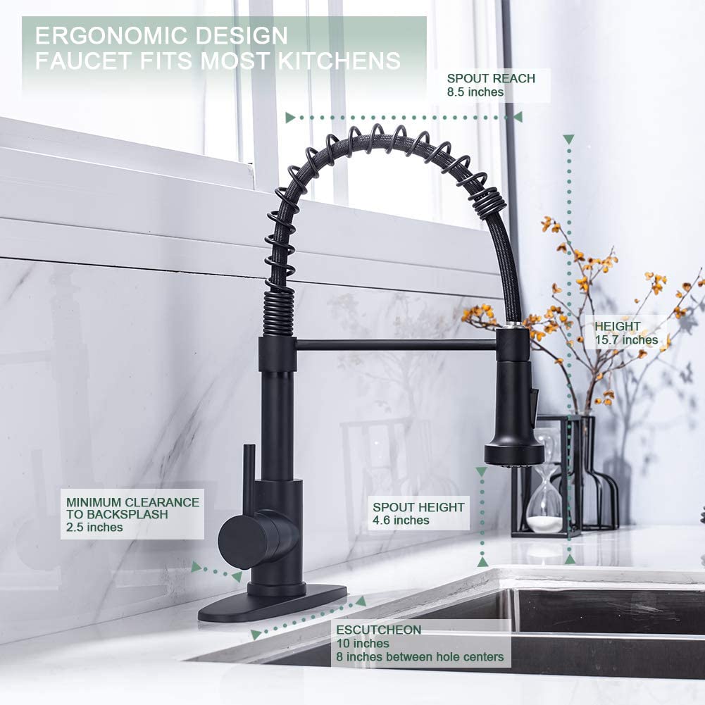 Kitchen Faucets Stainless Steel Matte Black خلاط المطبخ