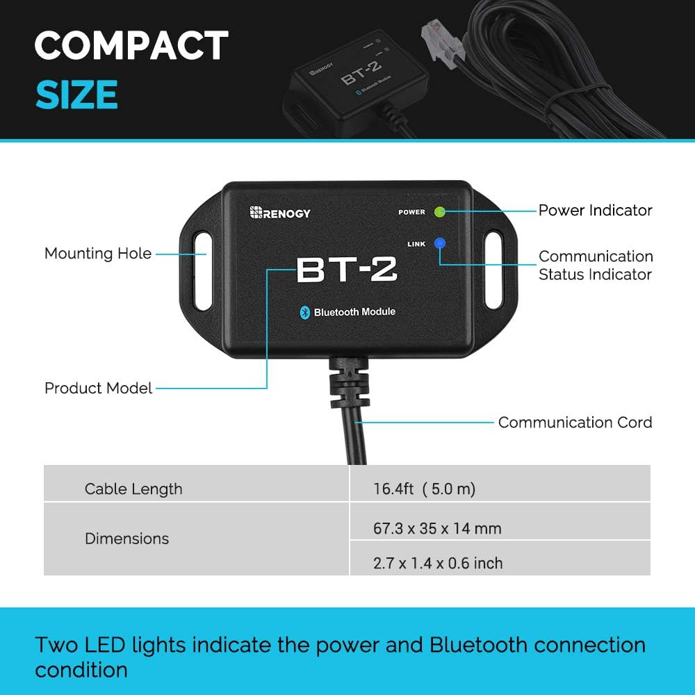 Renogy BT-2 Bluetooth Module RJ45 جهاز متابعة الطاقة الشمسية