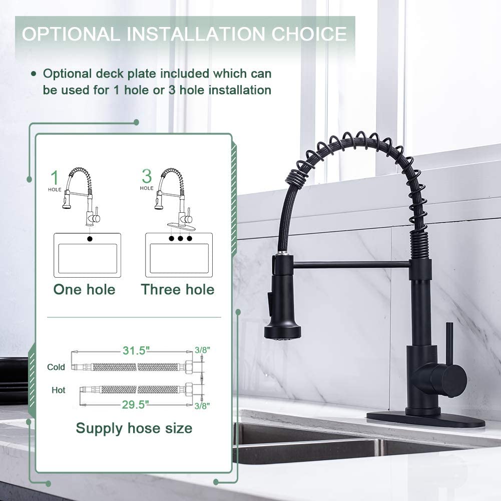 Kitchen Faucets Stainless Steel Matte Black خلاط المطبخ