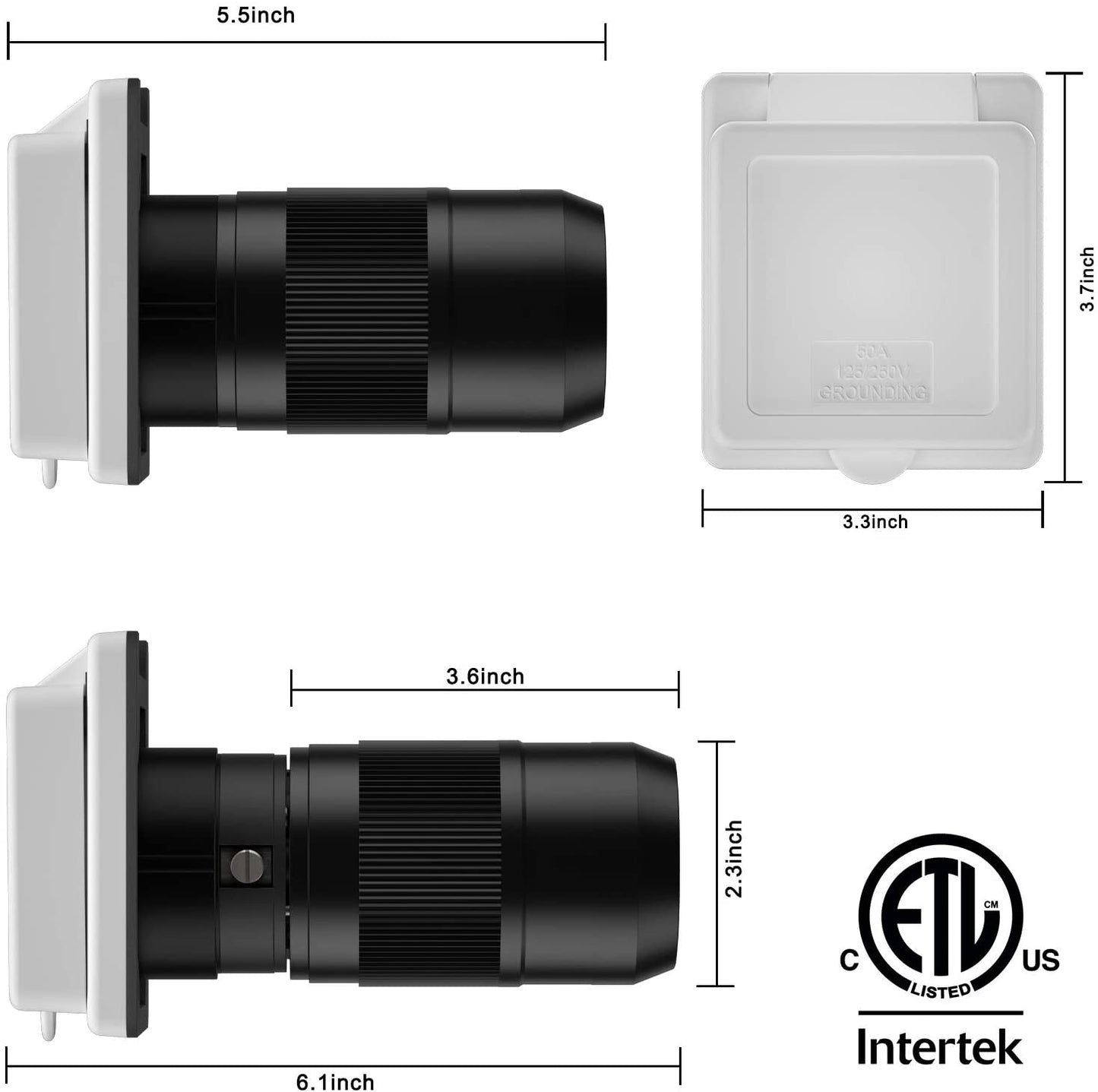 50A Power Plug White مدخل كهراباء 50 امبير