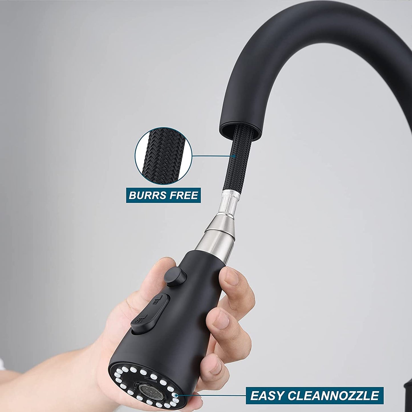 Pull Out Kitchen Faucet Black خلاط مطبخ