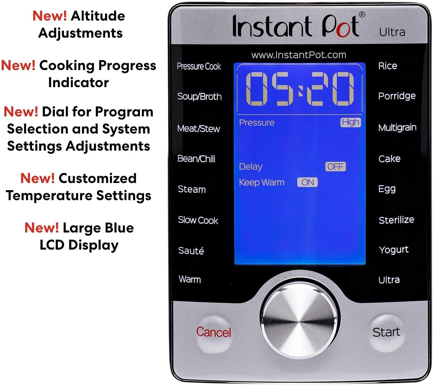 8 Qt 10-in-1 Multi- Programmable Pressure Cooker قدر ضغط
