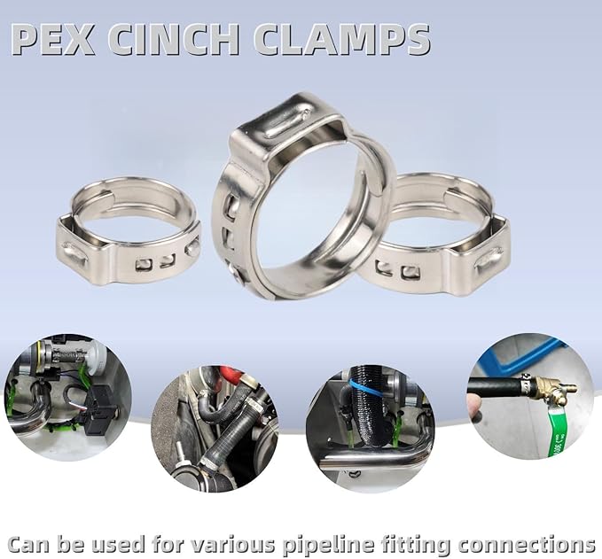 Single Ear Continuous Hose Clamps Set with Clamp Pliers