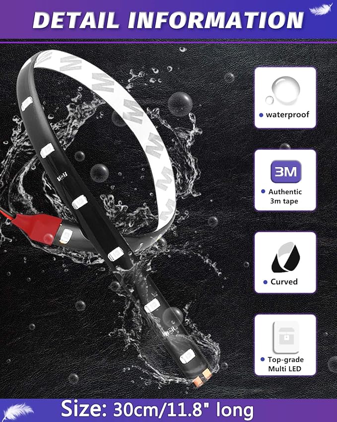Interior LED Strip Lights Underglow 30 CM شريط ليت