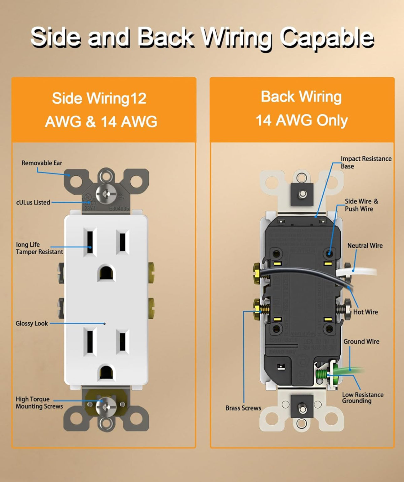15 amp Outlet White مخرج كهرباء