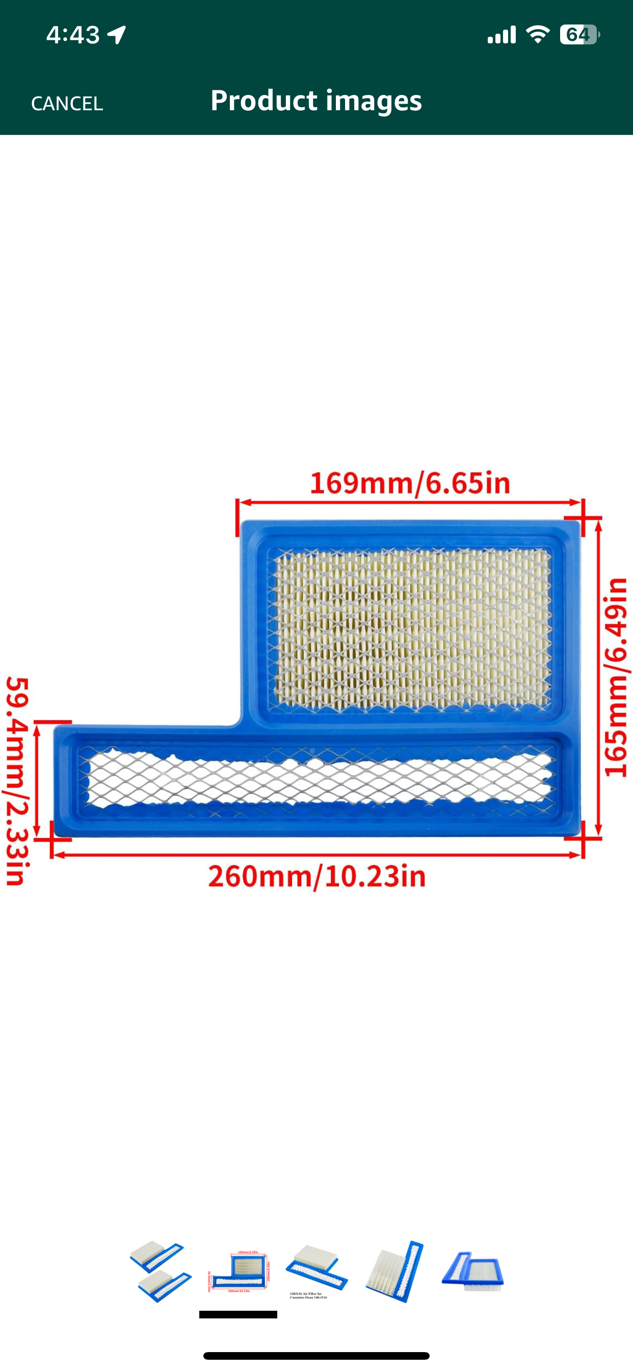 RV 5500 7000 Air Filter فلتر الهواء