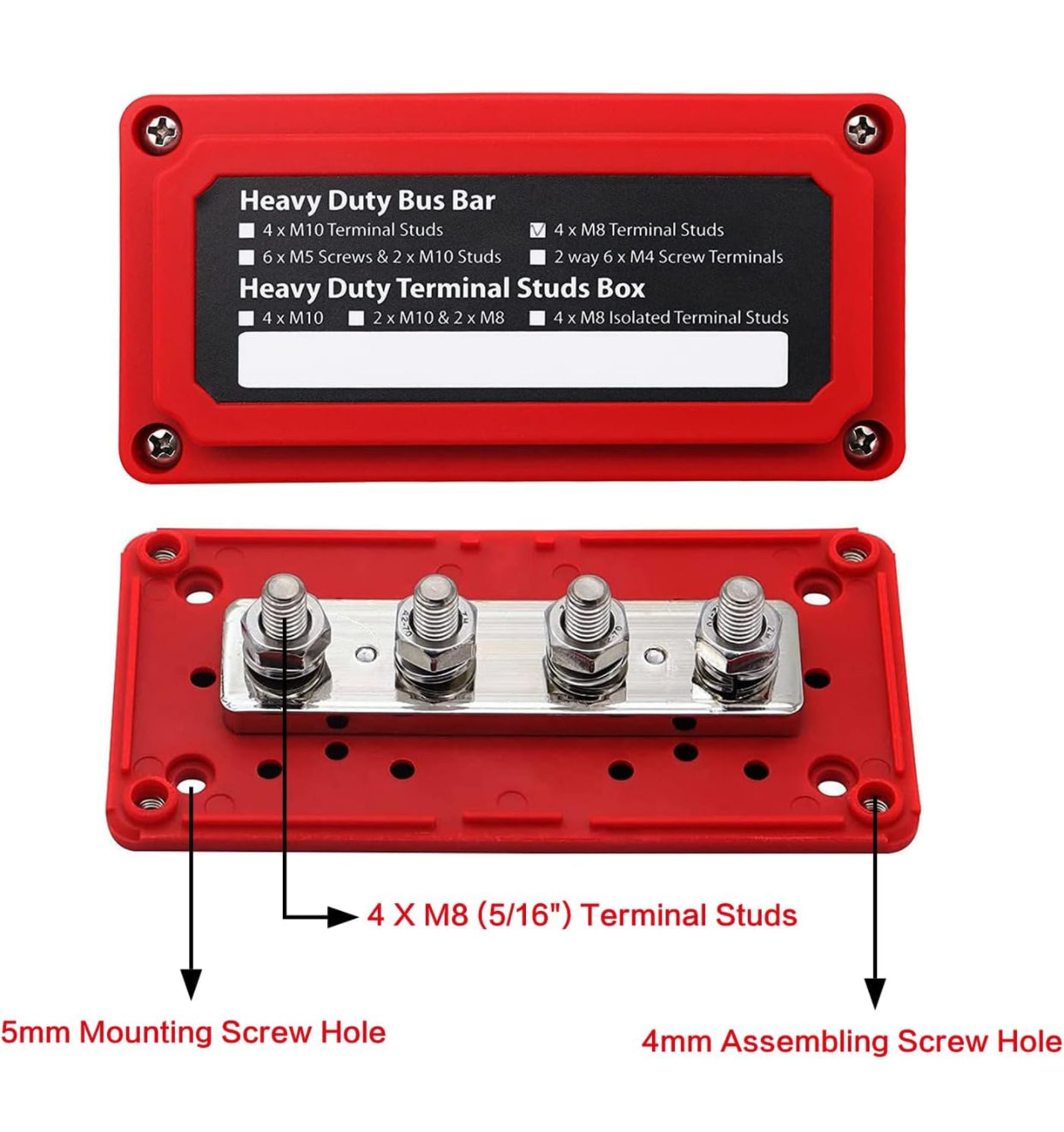 300A DC Bus Bar Heavy Duty Power Distribution Red صندوق الحافلة