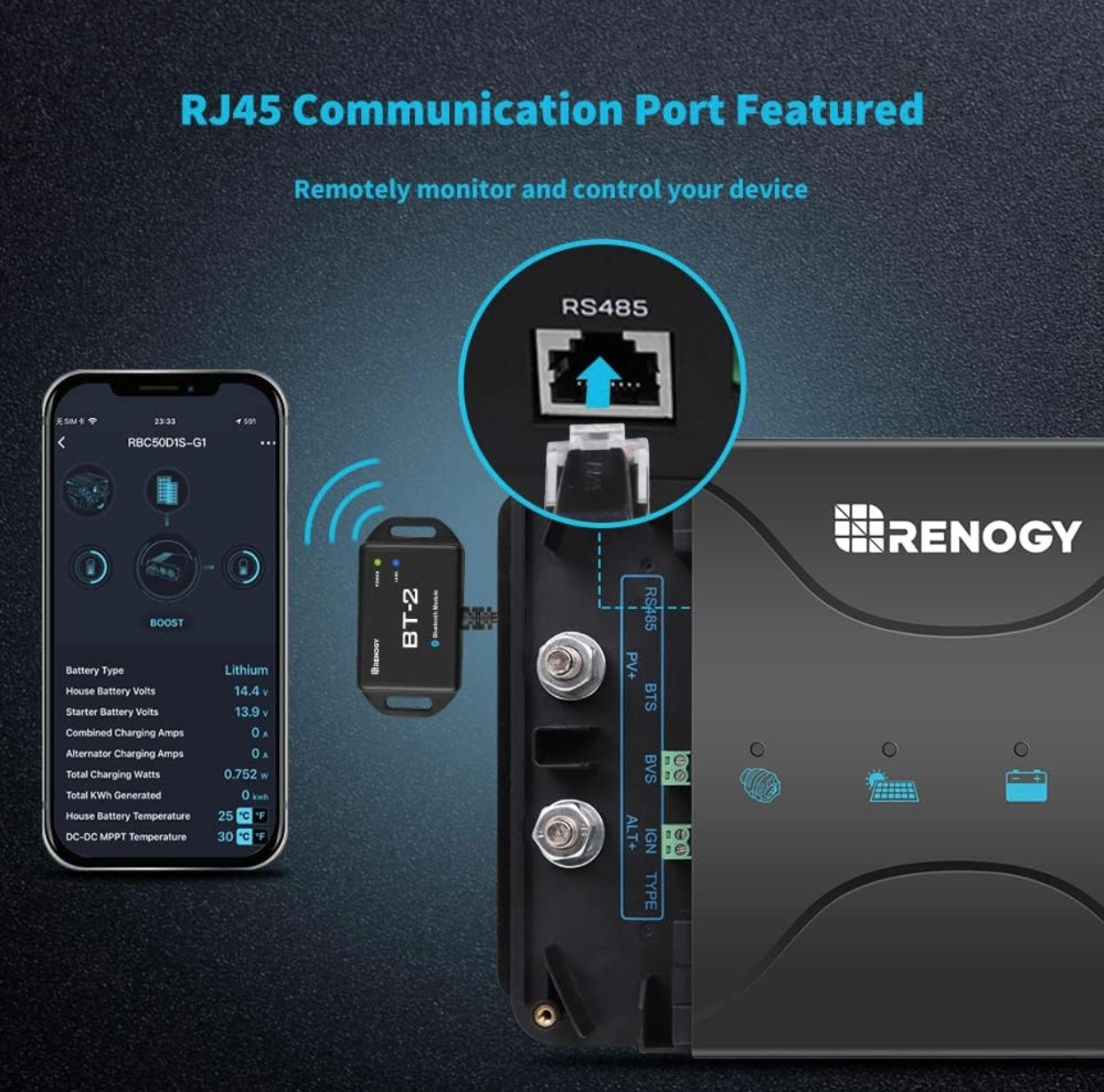 Renogy 30 Amp MPPT Charge وحدة تحكم شحن الطاقة الشمسية