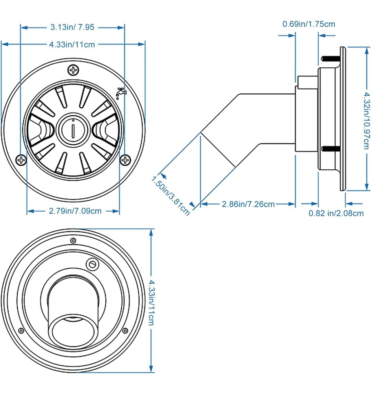 Water Inlet Cap Seal Ring Black مقر تعبئة الماء
