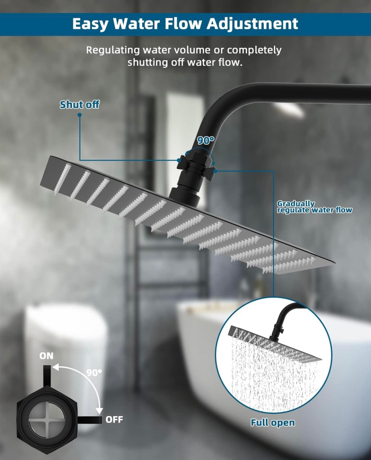 Water flow control black محبس ماء