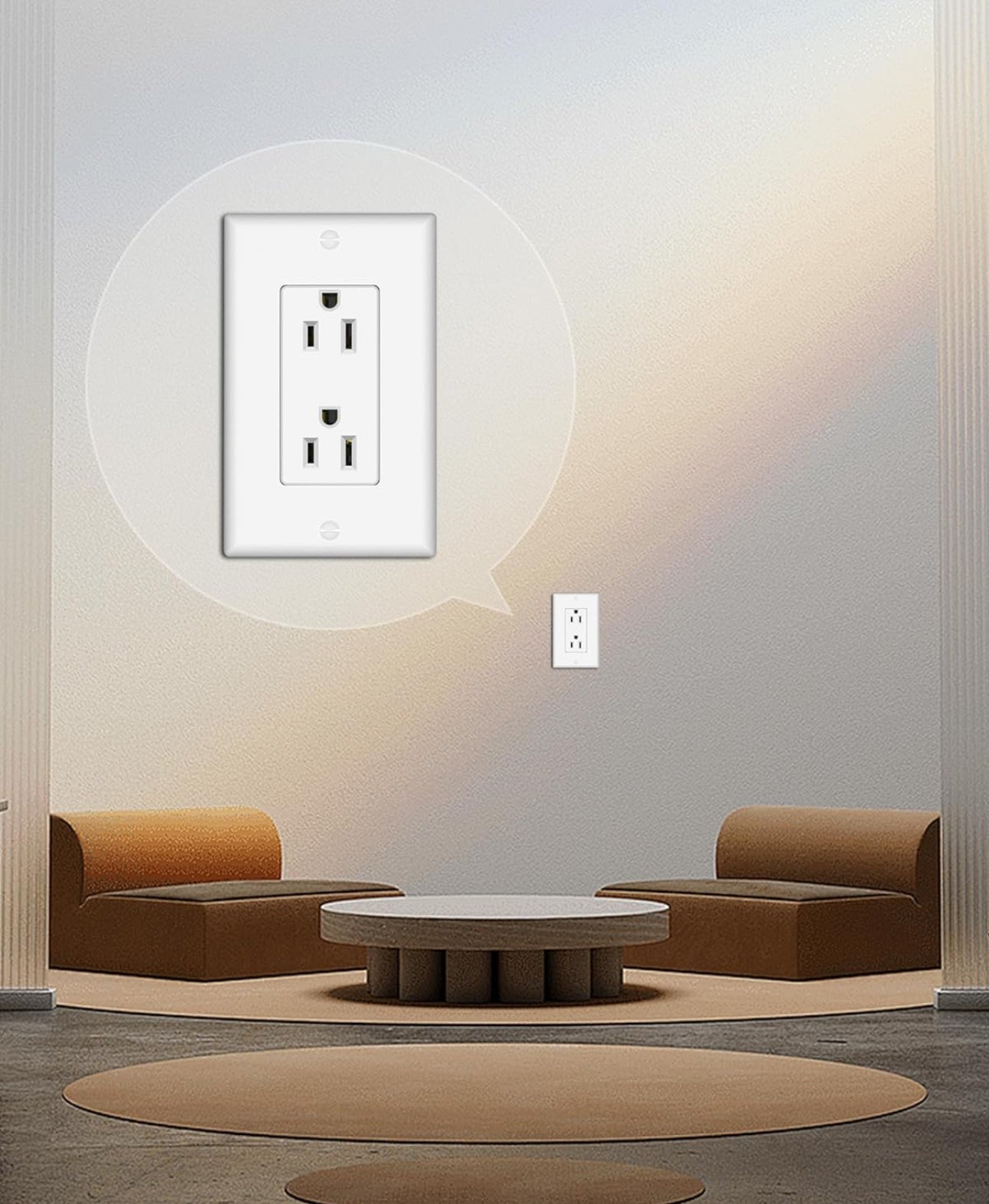 15 amp Outlet White مخرج كهرباء