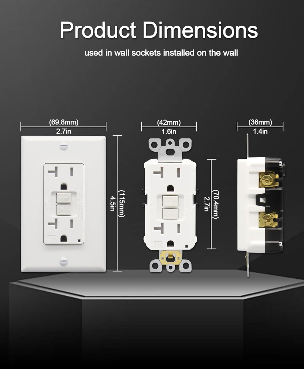 120 V Outlet GFI White مخرج كهرباء اتوماتك