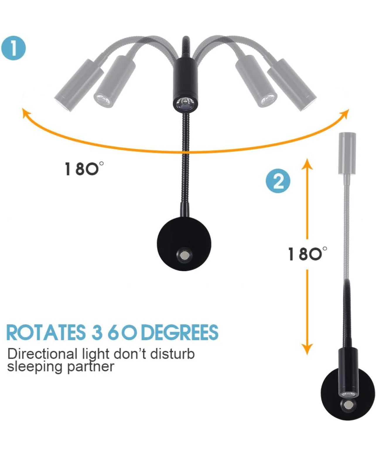 Dimmable Reading Light with USB Charging