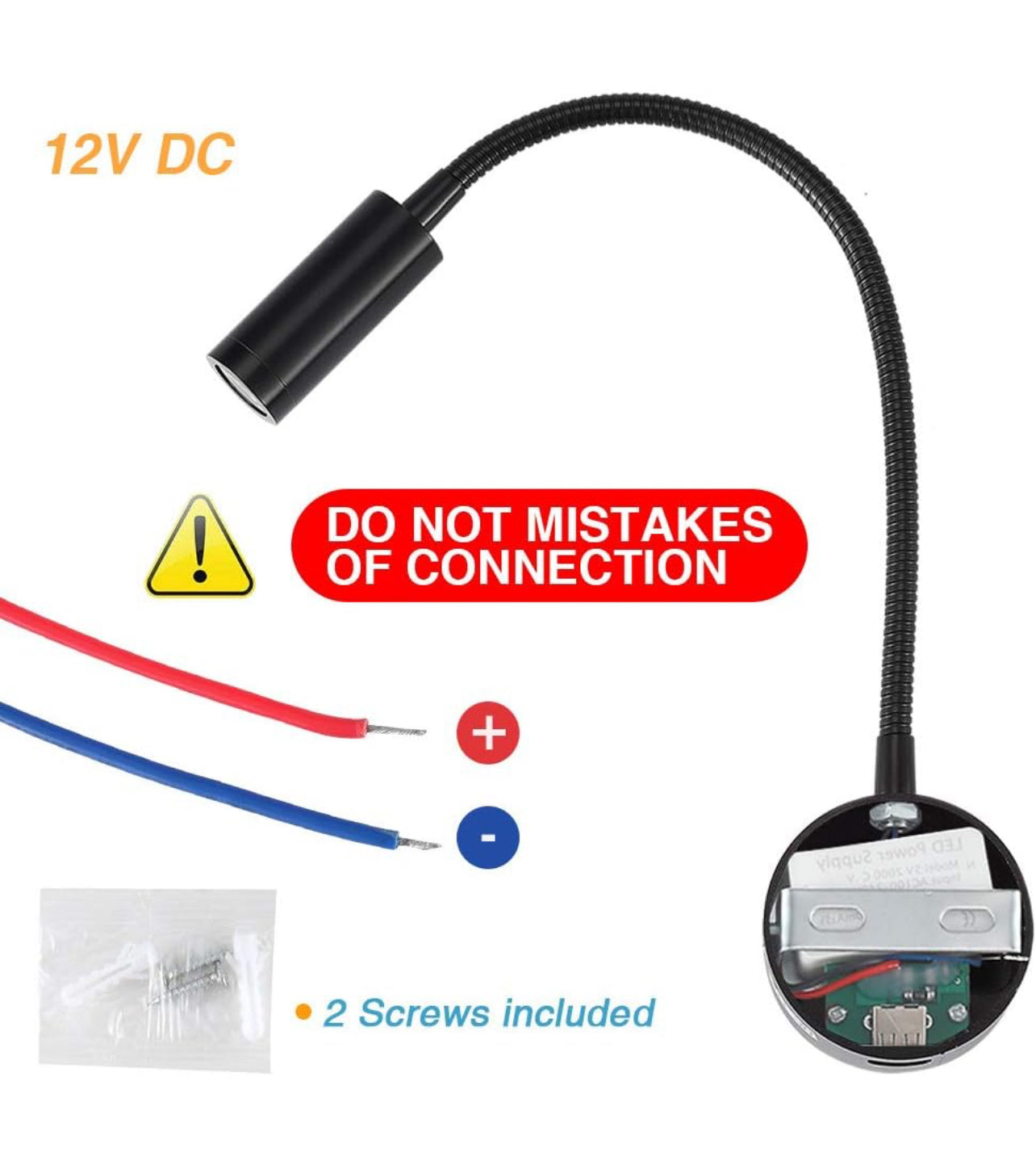 Dimmable Reading Light with USB Charging