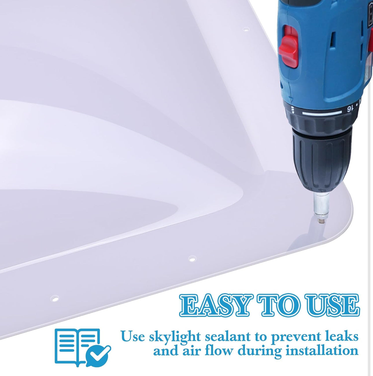 Sky Light white SHOWER COVER غطاء منور الشور