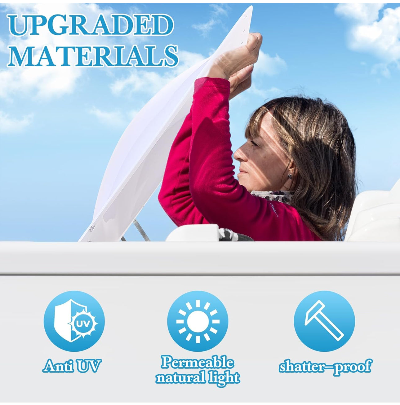 Sky Light white SHOWER COVER غطاء منور الشور