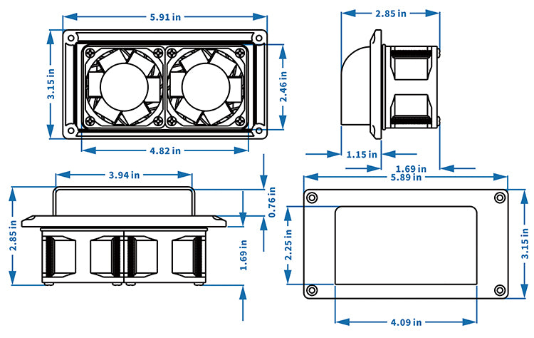 12 V Air Vent White شفاط