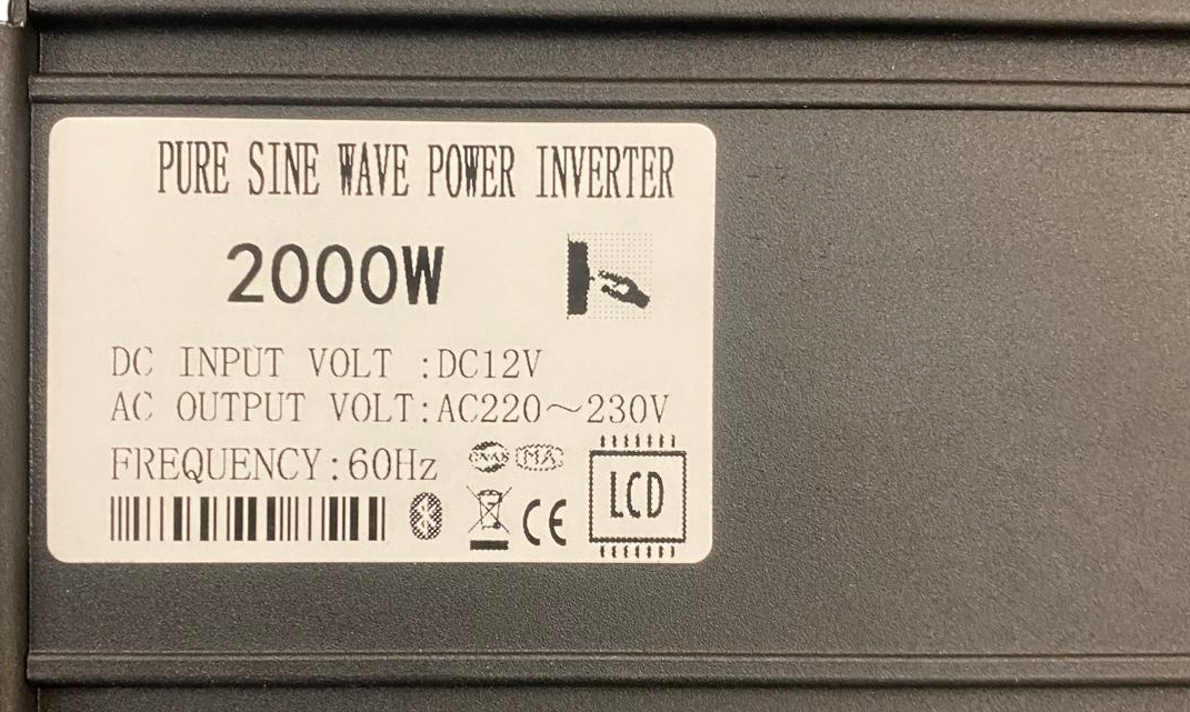 Inverter 2000 Watt 12 Volt DC to 220 Volt AC انفرتر