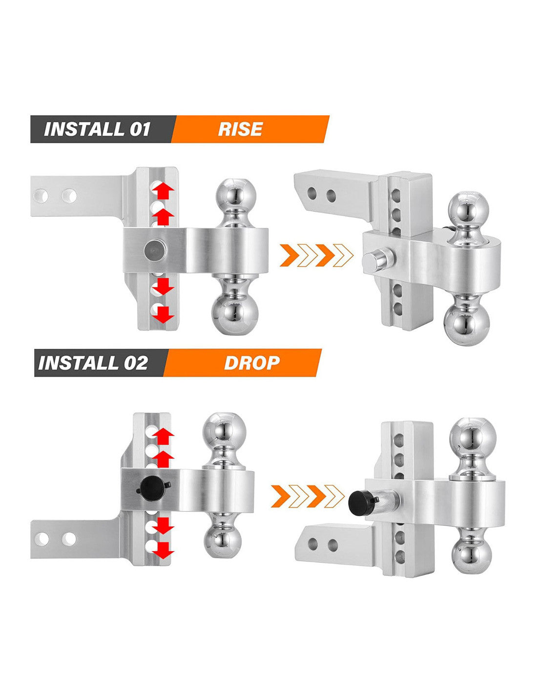 Adjustable Trailer Hitch Ball Mount وصلة جر المقطورة