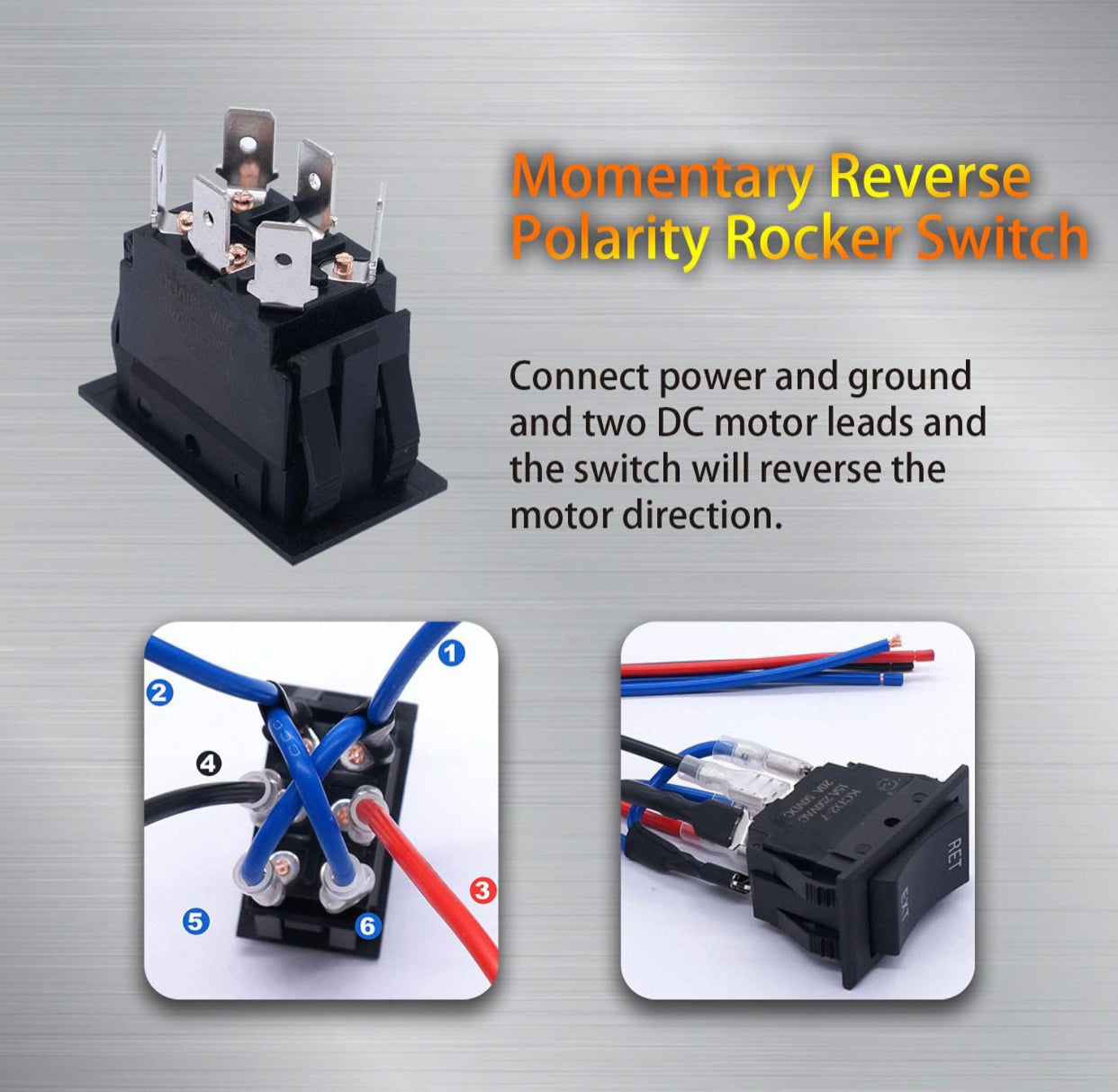 Reverse Switch 6 Pin 20A 12V DC سويج الجيك
