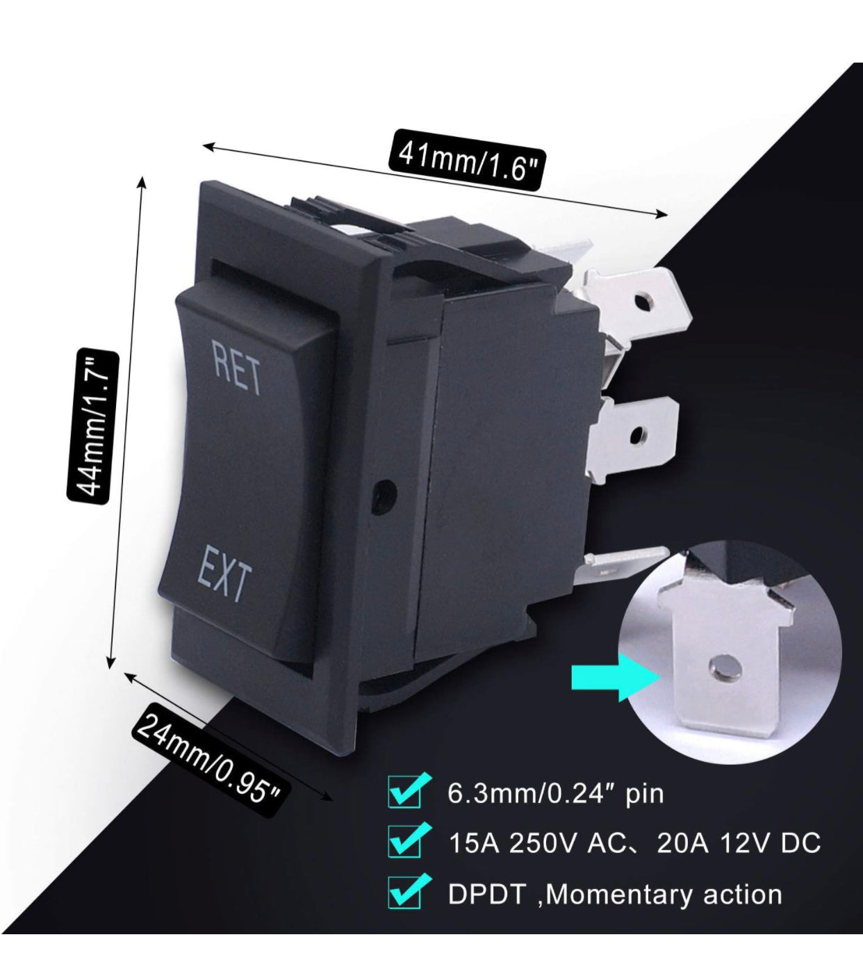 Reverse Switch 6 Pin 20A 12V DC سويج الجيك