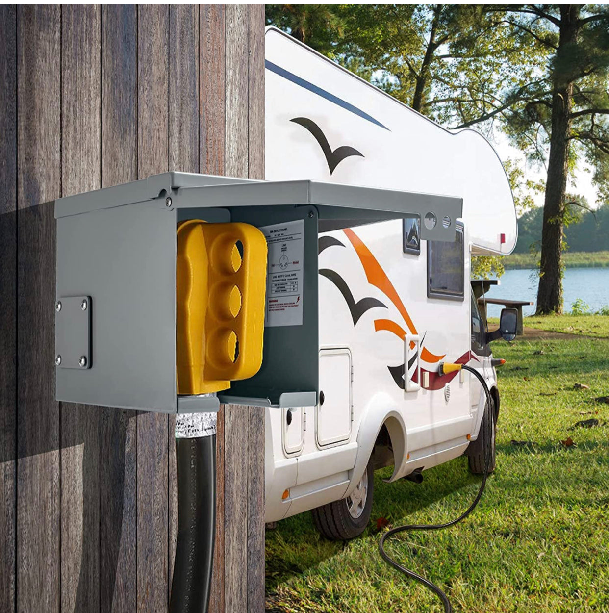30 Amp RV Power Outlet Box مخرج كهرباء ثابت