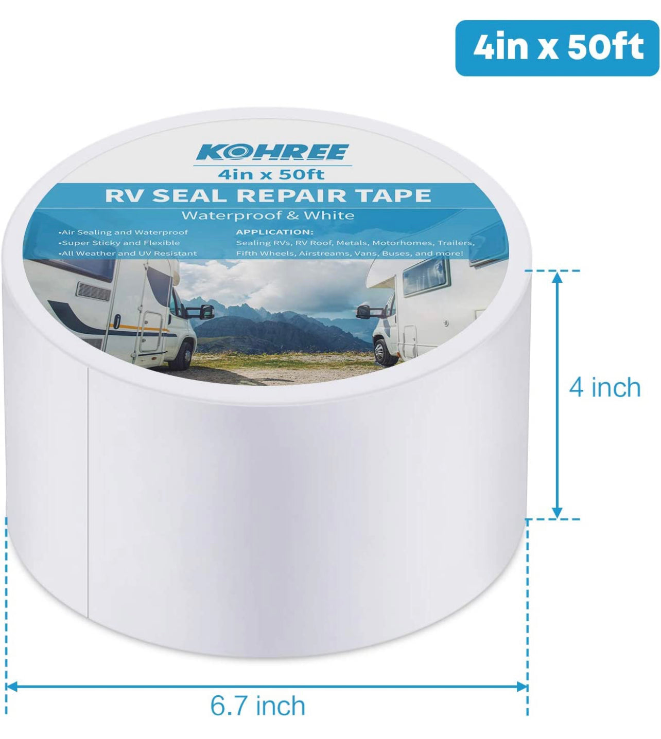 RV Sealant Tape 4inch 50 Ft تيب عازل