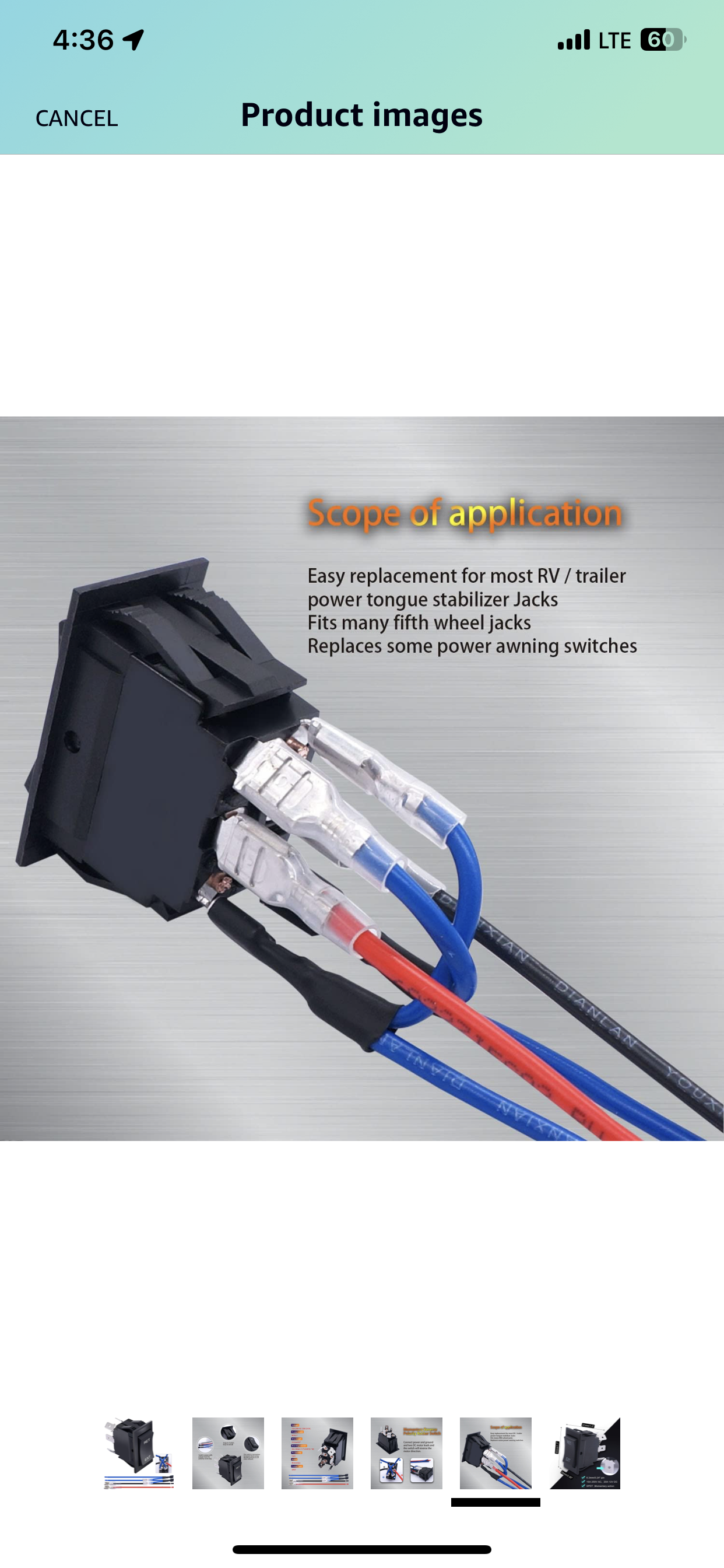 Reverse Switch 6 Pin 20A 12V DC سويج الجيك
