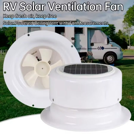 RV Solar Ventilation Fan Vent White شفاط