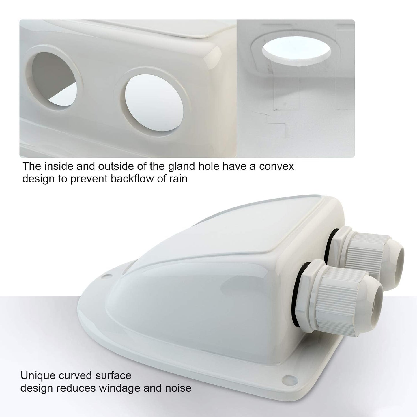 ⁨غطاء مدخل الويرات⁩ ابيض Cable Gland