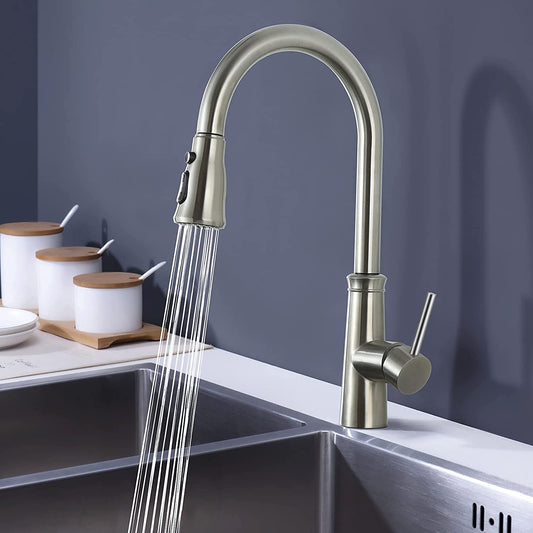 Pull Out Kitchen Faucet Nickel خلاط المطبخ