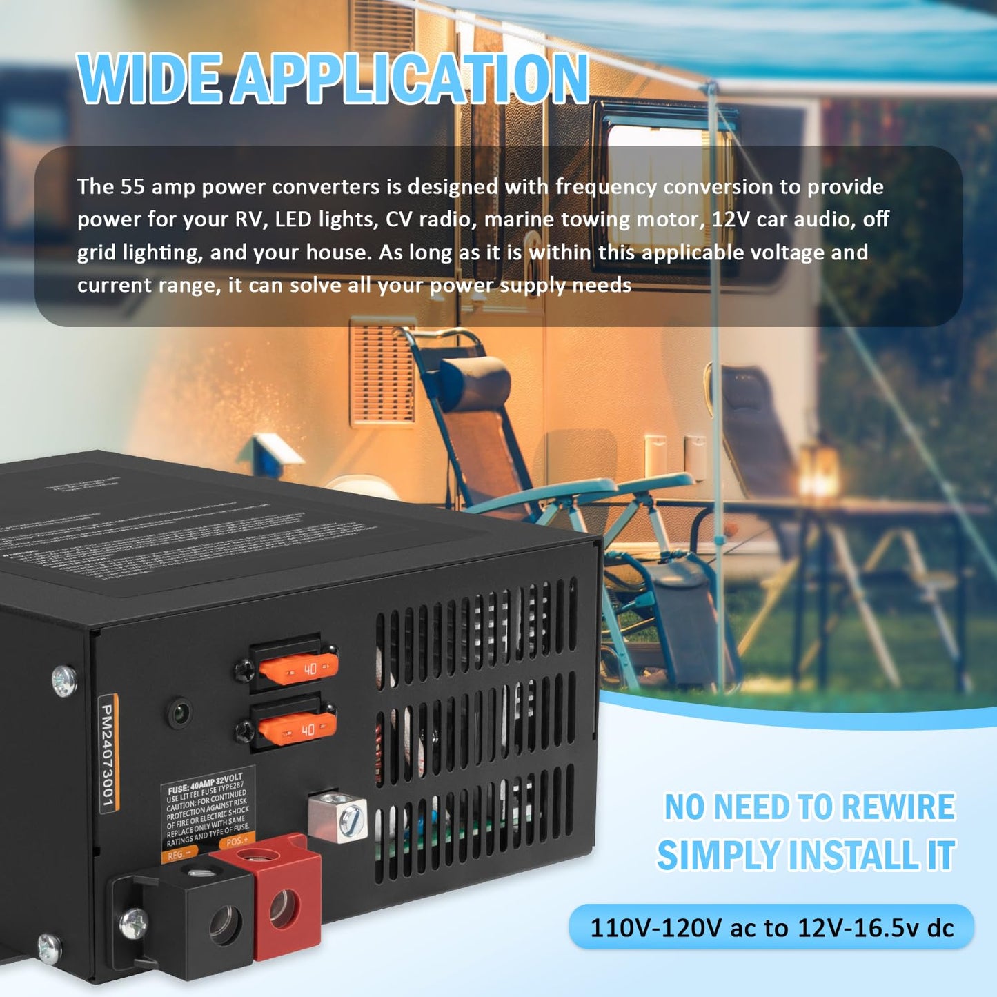 Power converter & Battery charger 35 Amps شاحن بطاريات