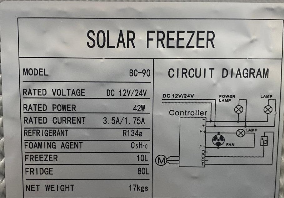 12 Volt DC Refrigerator 90 Liter ثلاجة