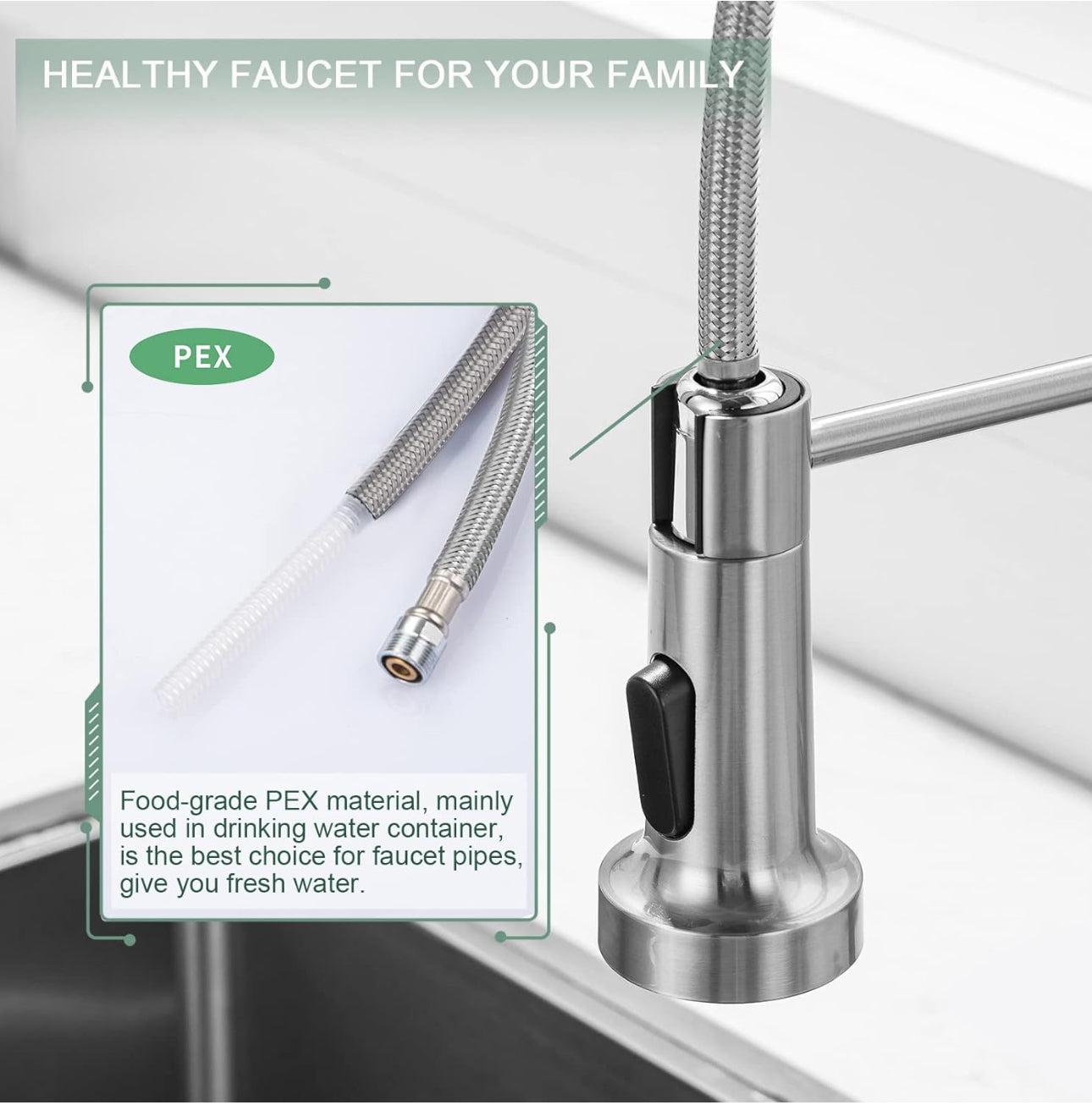 Kitchen Faucets Stainless Steel Matte Steel خلاط المطبخ