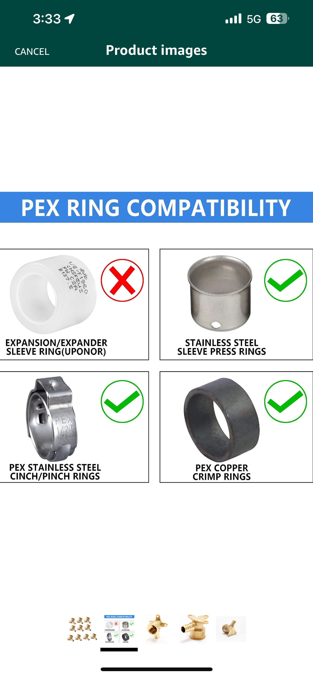 Pex Elbow Brass Crimp Fitting 1/2 Inch x 1/2 Inch Female NPT وصلة ماء