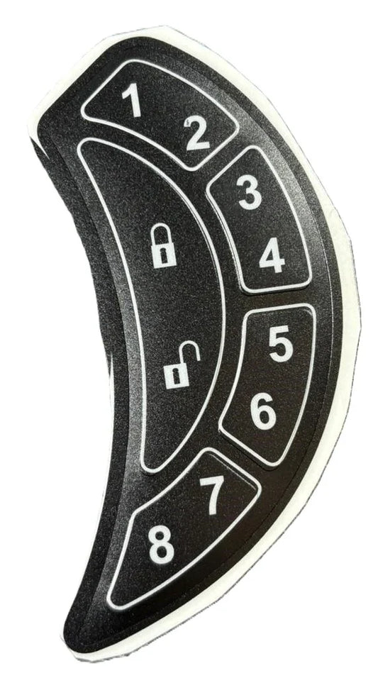 Number sticker for motor home Lock   ملصق رقم لقفل RV بدون مفتاح